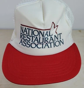 Trucker Hat Mesh Adjustable Snap Back Red White National Restaurant Association - Picture 1 of 11