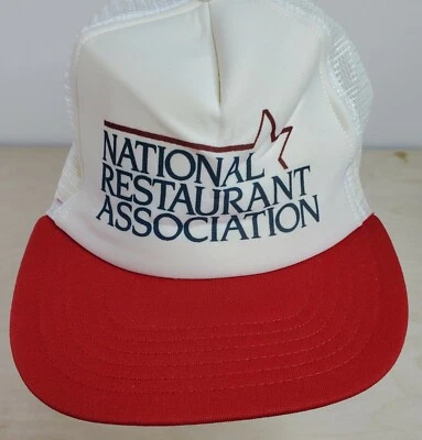 Sombrero de Camionero Malla Ajustable Snap Back Rojo Blanco Asociación Nacional de Restaurantes Foto 1 de 4
