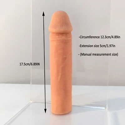 Extensor de pene masculino de 7"~10" estirador potenciador alargador TPE/silicona manga de pene Foto 1 de 4