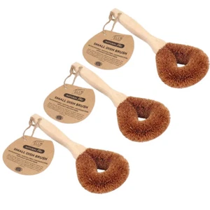 3x Eco Basics Natural Plus Anti-Bacterial Kitchen Dish Cleaning Brush - Small - Picture 1 of 3