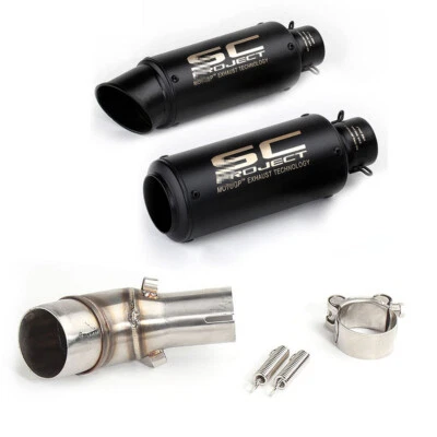 Silenciador deslizable tubo de escape negro para Kawasaki Ninja 300 Z300 2013-2018 Z250 Foto 1 de 4