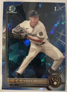 Robert Moore 2022 Bowman Chrome Draft Sapphire Edition BDC131 1st Bowman Brewers