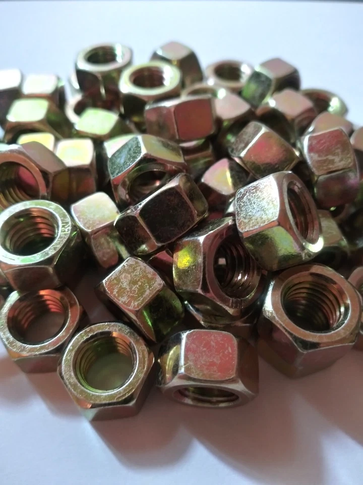 JCAPUSA 3/8"-16 HEX NUT GRADE 8 YELLOW ZINC PLATED COARSE THREAD USS