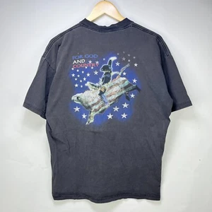 Vintage 90s Wrangler For God and Country Faded T-Shirt XL Rodeo Cowboy Patriot - Picture 1 of 12