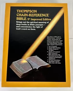 NIB Thompson Chain-Reference Bible 5th KJV Improved Edition BLK Bonded Leather - Picture 1 of 9