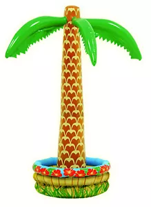 Tropical Palm Tree Luau Party Decor 72" Tall Inflatable Drink Cooler, Tan Green - Picture 1 of 1