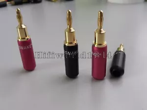 4x hifi audio Gold Plated Speaker Cable Banana Terminal Connector Plug - Picture 1 of 3