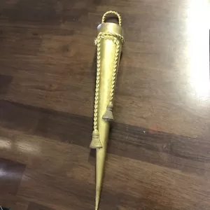 Vasi da parete cilindrici in ottone con nappe intrecciate vintage - Foto 1 di 10