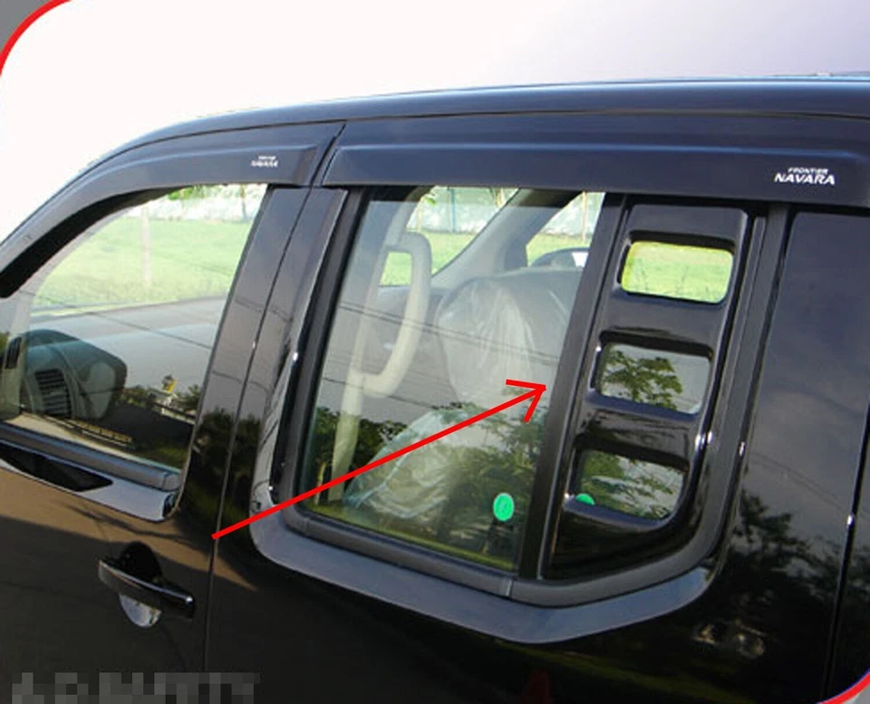 Черная задняя защита бокового окна для пикапа Nissan Frontier Navara D40 2005-2014 годов выпуска - Изображение 1 из 1