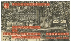 1957 Copenhagen 4TH INTERNATIONAL CONFERENCE OF ARCHITECTURAL STUDENTS Poster - Picture 1 of 3