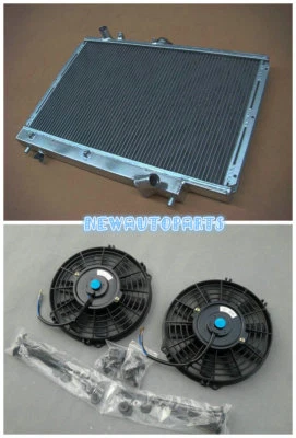 Radiador de aluminio + ventiladores para MAZDA FAMILIA GTX 323 PROTEGIDO LX 1989-1994 1,8 L BP Foto 1 de 4