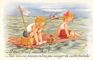 Tarjeta Postal Humorístico Pareja Ilustrador Jub Edit Universe n5 - Imagen 1 de 2