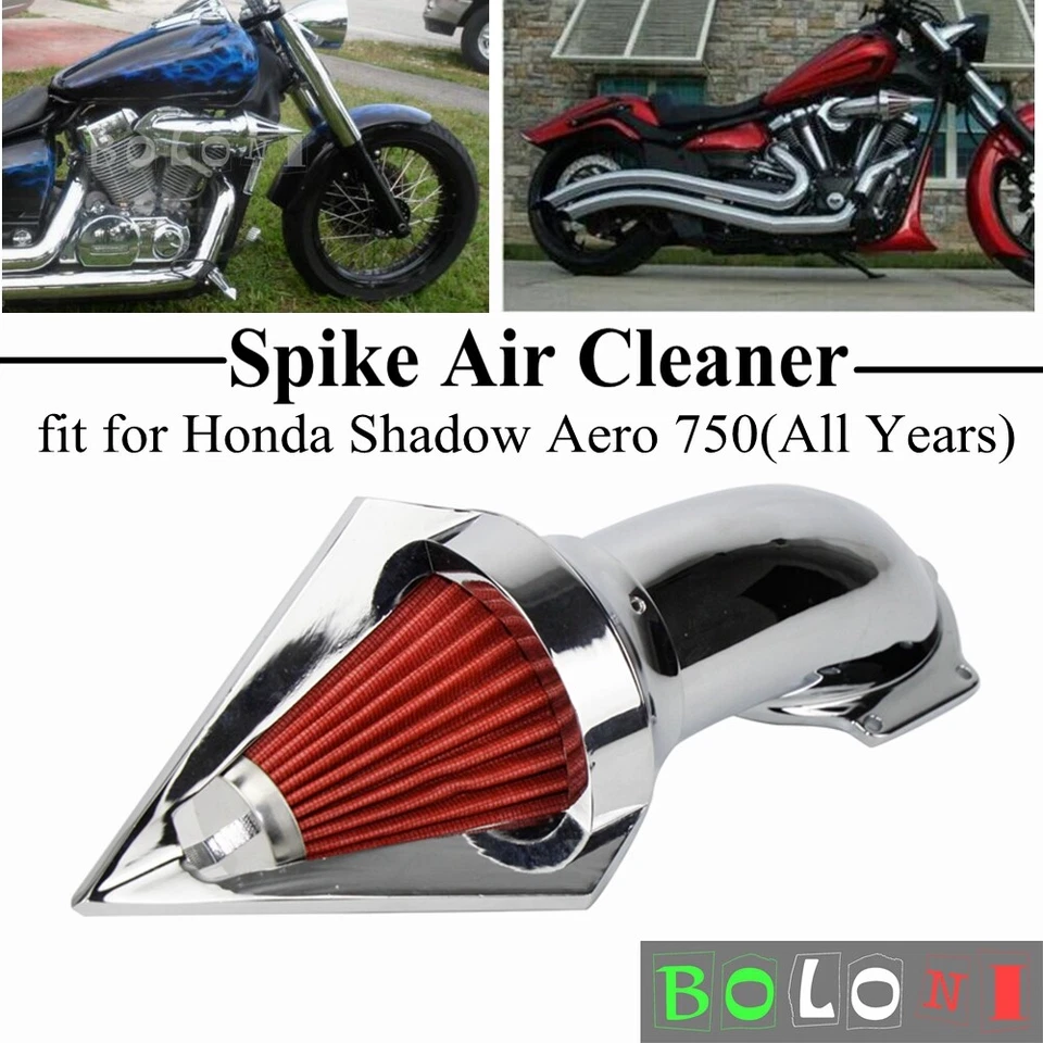 Limpiador de filtro de admisión de aire con clavo cromado para Honda Shadow Aero 750 VT750 todos los años Foto 1 de 4