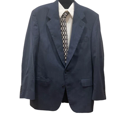 44R Indochino Blazer Sport Coat Men’s Blue Suit Jacket Custom micro Stripe - Image 1 of 4