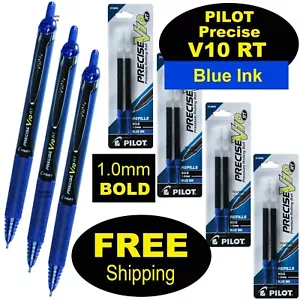 Pilot Precise V10 RT, 3 Stifte, 4 Packungen Minen, blaue Tinte, 1,0 mm KRÄFTIGE Spitze - Bild 1 von 5