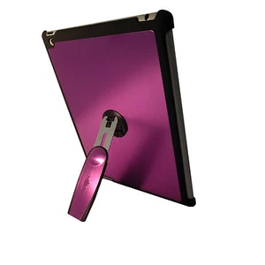 Funda trasera rígida de aluminio de calidad púrpura para iPad 3 con soporte de rotación 360 - Imagen 1 de 3