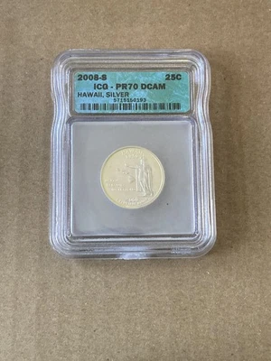 2008-S Silver Proof Hawaii Quarter ICG PR-70 DCAM - Image 1 of 2