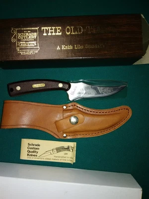 Cuchillo de hoja fija de dedo afilado NOS Schrade USA 152 OT con caja y funda 7" Foto 1 de 3