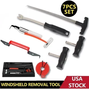 Set of 7 Professional Auto Windshield Wind Glass Removal Tool Kits Remover New - Foto 1 di 7