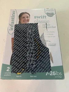 Infantino Swift Classic Baby Carrier Gray and Teal Adjustable Carrier 7-26 lbs - Picture 1 of 5