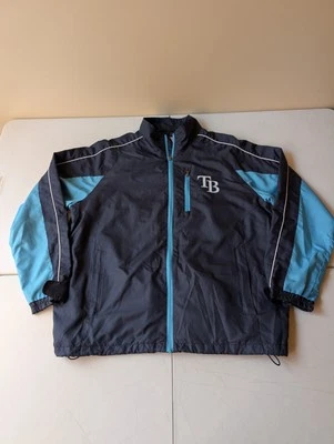Tampa Bay Rays Windbreaker Jacket Mens Size Large Blue Full Zip Baseball MLB - Image 1 of 4