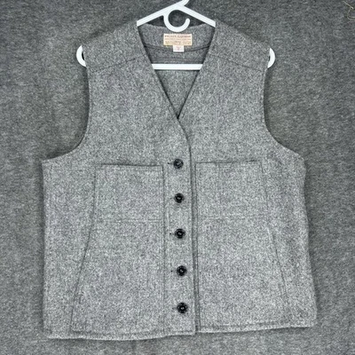 Filson Mackinaw Vest Womens XL Gray Virgin Wool Made In USA 20004 - Image 1 of 4