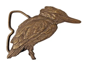 Rare Vintage 1975 Kingfisher Bird Brass Bergamot Belt Buckle - Bild 1 von 8