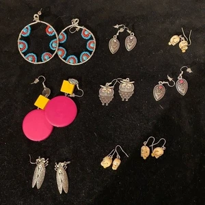 Lot 13-Bundle of 9 Dangle Earrings (EF) - Picture 1 of 6