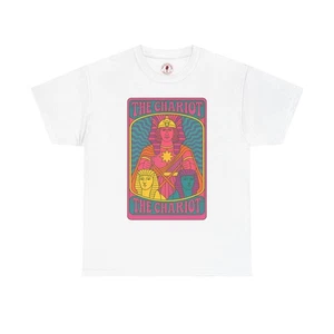 60s Psychedelic Tarot The Chariot Var3 Graphic Tee, Unisex Heavy Cotton T-Shirt - Picture 1 of 141