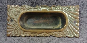 Victorian Brass Pocket Door Window Sash Recessed Pull Lift Antique Hardware - Picture 1 of 17