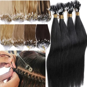 CLEARANCE 150g Micro Bead Loop Ring 100% Human Remy Hair Extensions Full Head - Picture 1 of 31