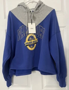 Golden State Warriors Sweatshirt Women XXL Hoodie Blue Wear By Erin Andrews - Picture 1 of 6