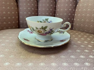 MITTERTEICH BAVARIA GERMANY Meissen Floral Round Cup and Saucer - Picture 1 of 3