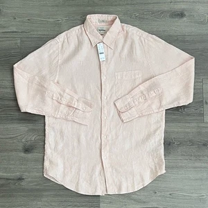 J.CREW Mens Washed Linen Shirt Small Pink Blush Casual Travel Classic Vacation - Picture 1 of 8