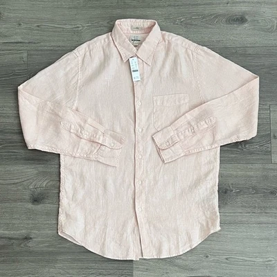 J.CREW Mens Washed Linen Shirt Small Pink Blush Casual Travel Classic Vacation - Image 1 of 4