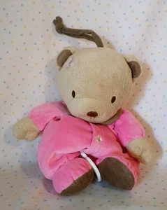 Carter's Teddy Bear Brown Pink Flower Musical Pull Stuffed Plush 10" READ - Picture 1 of 6