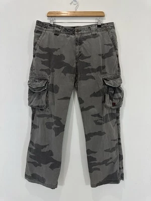 Pantalones cargo Rip Curl para hombre 38x30 gris camuflaje algodón informales bien usados * Leer * Foto 1 de 4