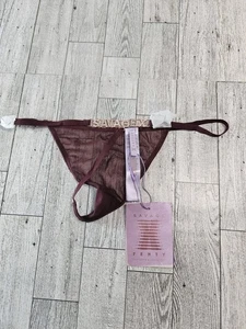 NWT Savage Fenty Lingerie By Rihanna Thong Underwire Maroon Mesh Jems Small  - Picture 1 of 5