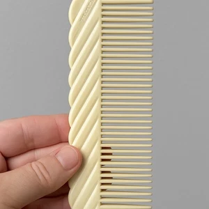 Pettine capelli vintage celluloide crema colore avorio corda a costine design anni '30 art deco - Foto 1 di 2