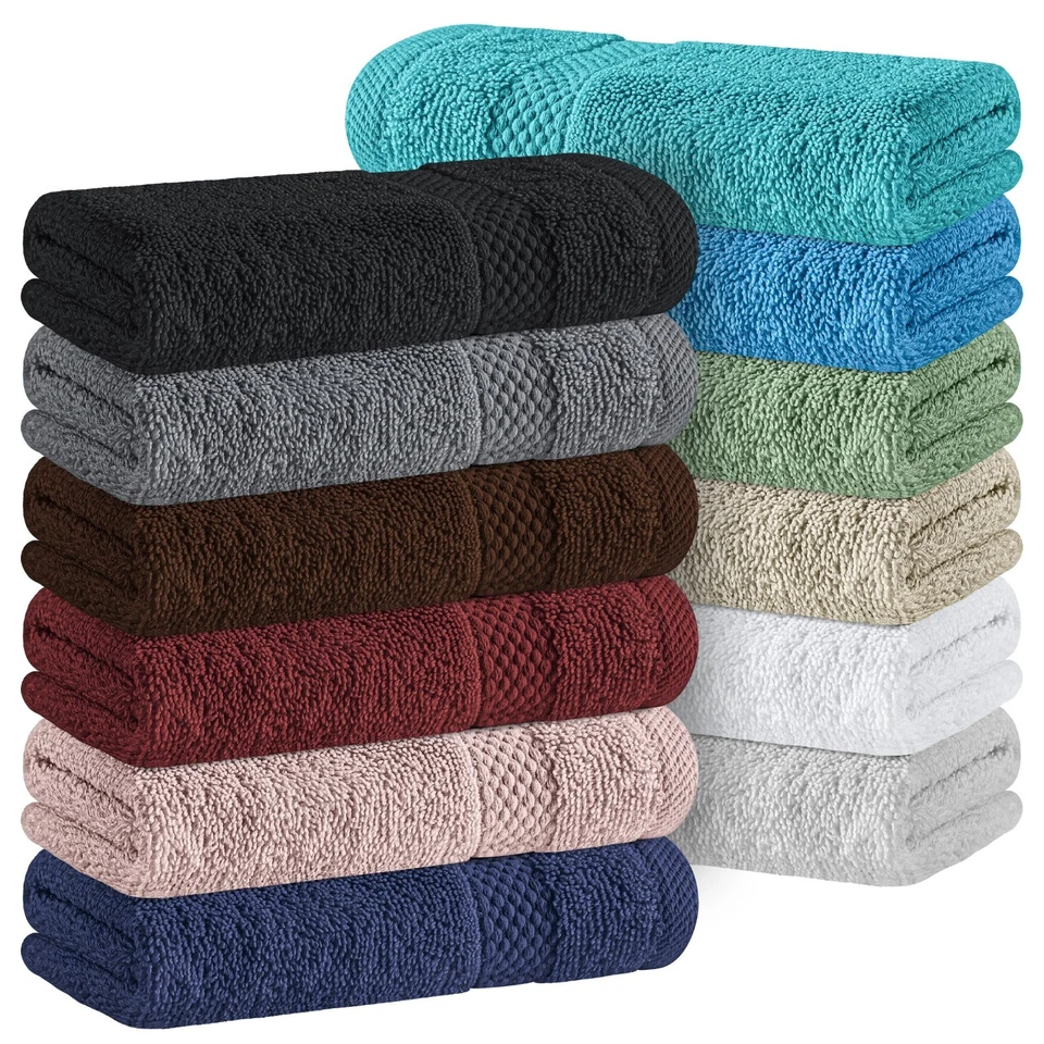 WhiteClassic Luxury Cotton Washcloths - 13x13 Hotel Face Towel Multicolor 12/Pk - Image 1 of 4