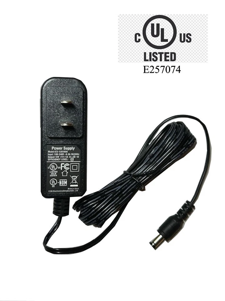EverGrow 12V 1A Power Supply AC DC Adapter cable for Security CCTV DVR Camera US