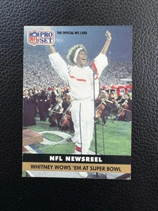 1991 Pro Set - NFL Newsreel Whitney Houston #350 Whitney Wows ‘em At Super Bowl - Picture 1 of 2