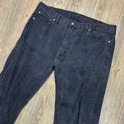 Levi's 505 Black Jeans Mens 42x38 Straight Leg Denim Classic Fit Pants - Image 1 of 4
