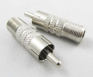 50 piezas Adaptador de TV de audio video conector F hembra a RCA macho adaptador NUEVO - Imagen 1 de 3