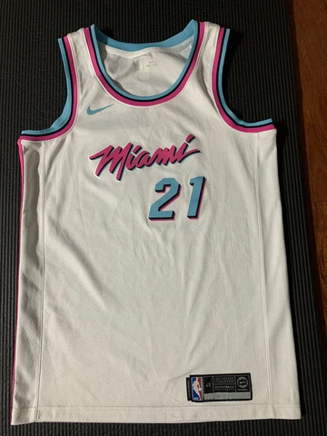 Nike Hassan Whiteside Miami Heat 2017-18 City Edition Jersey Size 40 Cover