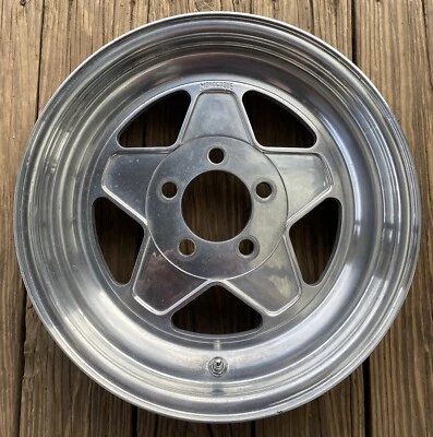 Rare Monocoque Star Alumaster Front Runner Wheel 4” X 15” Chevy Car 4.75”x5 One - Image 1 of 4
