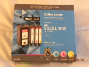 Office Depot hp 902xl ink Multi cartridges New in Box. February 2022 Exp Date - Picture 1 of 3