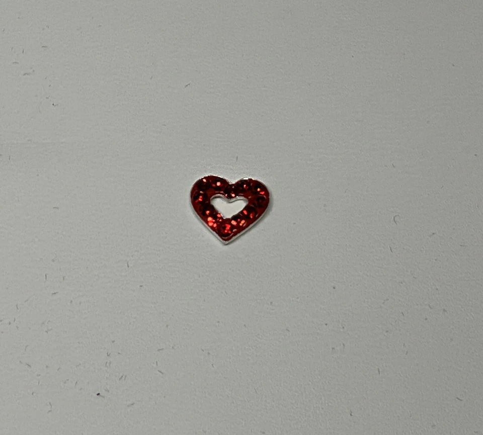 Origami Owl Retired Red Pave Open Heart Charm New - Image 1 of 1