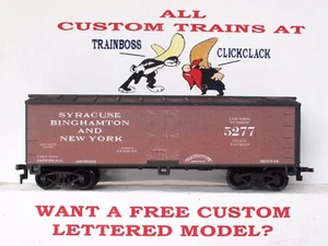 HO SCALE CUSTOM LETTERED SYRACUSE BINGHAMTON & NEW YORK RR BOXCAR REEFER LOT B - Picture 1 of 11