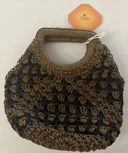 Borsa piccola all'uncinetto - Fe Noel marrone nero borsa a mano - Foto 1 di 11